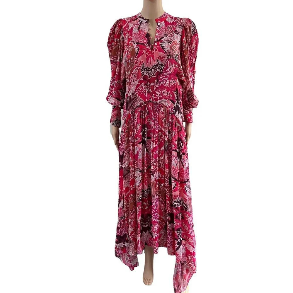 Chufy Maiah Pink Floral Maxi Dress